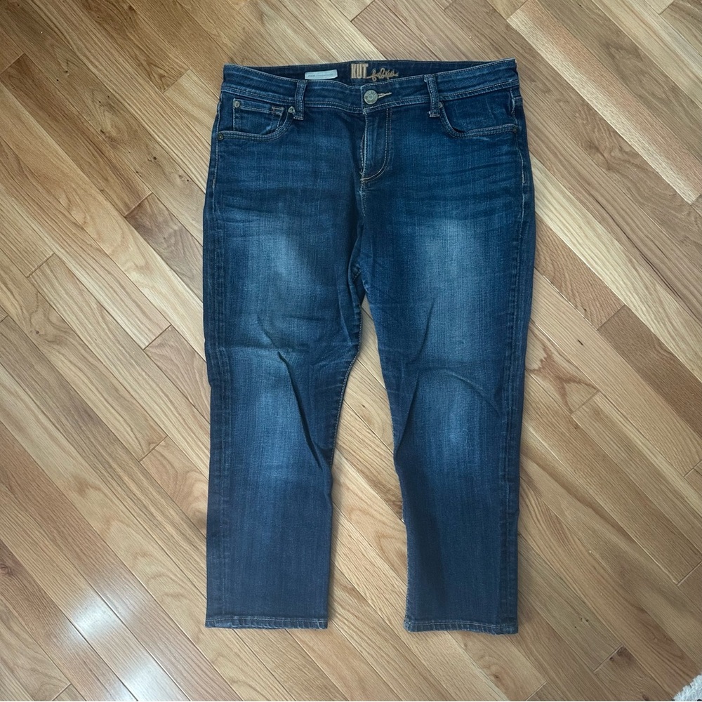 Kut from the Kloth Women's Dark Blue Cropped Ankle Jeans